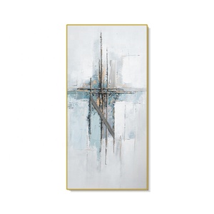 Home Decor Original <strong>Abstract</strong> Hand Painting <strong>Factory</strong> Wholesale Hand Painted <strong>Design</strong> Blue Line Wall Painting - Product Image 5