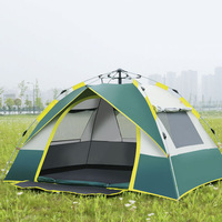 Tente de Camping en plein air pour 3 à 4 hommes, bâche utile, imperméable, avec ouverture automatique, randonnée
