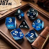 Ensemble de dés polyédriques en acrylique personnalisés pour DND RPG, 7 pièces, 16 mm, coins arrondis, dés en plastique transparent, vente en gros