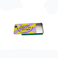 Boîte en métal rectangulaire coulissante avec logo personnalisé, résistante aux enfants, pour menthe, en promotion