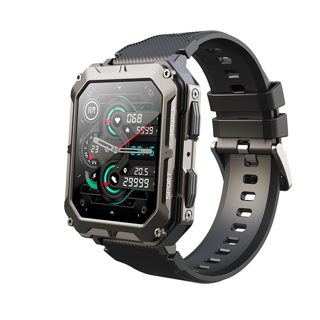 1.83Inch Men Music BT Call Outdoor Sports IP68 Fitness Tracker Heart Rate Blood Pressure Blood Oxygen Smartwatch c20 pro