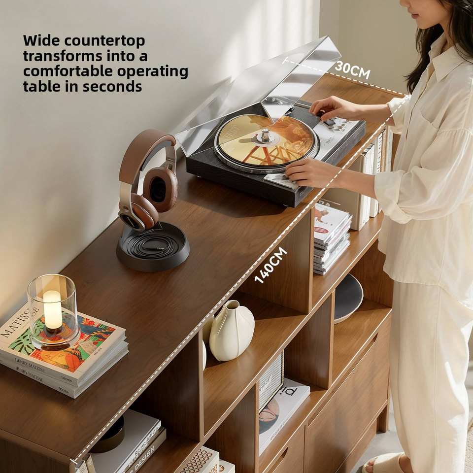 DU'S Modern Solid Wood Bookcase, Large-capacity Open-plan Living Room ...