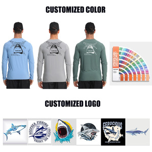 เสื้อผ้าตกปลาผู้ชายแบบสวมหัว ผ้าไหมน้ำแข็งสัมผัสเย็น ยืดได้สี่ทิศทาง ได้รับการรับรองมาตรฐาน REACH จากโรงงาน - Product Image 2