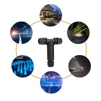 Conector de Cable de Iluminación LED para Exteriores Profesional IP68 1 Entrada-2 Salidas EW-M25TC Conector Impermeable de 5 Pines Tipo T