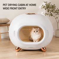 Séchoir Électrique pour Animaux de Compagnie avec Boîte de Séchage, Machine à Sécher les Chats avec Flux d'Air par le Bas pour un Soin Post-Bain Rapide et Confortable