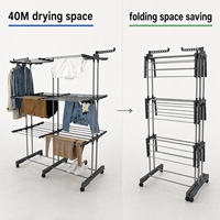 Séchoir à linge pliable et extensible en métal Dreamland pour la maison, gain de place, vente en gros