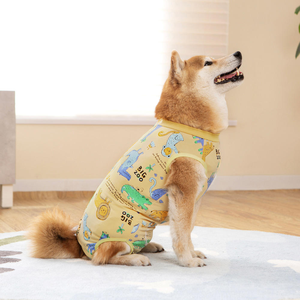 2026 高品质可机洗狗狗恢复服可爱葡萄柚印花透气宠物手术服 - Product Image 1