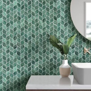 Mosaico de Vidrio con Forma de Hoja Verde para Pared, Estilo Moderno Decorativo, Calidad Premium, Fabricación Personalizada en Fábrica de Foshan, China - Product Image 5