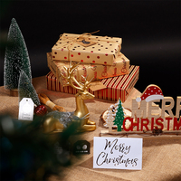 Papier cadeau kraft de Noël en silicone enduit personnalisé, vente en gros d'usine, avec estampage doré 43x300cm