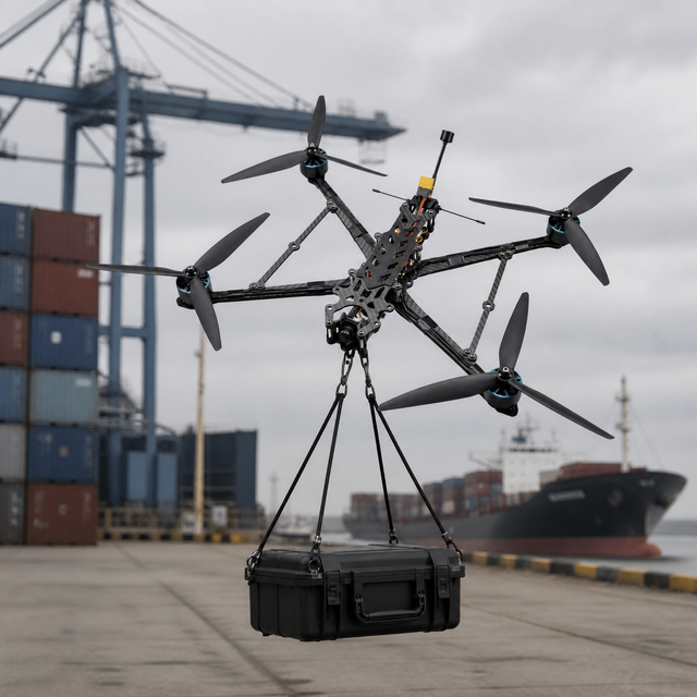 FY-FPV10-HVL 10KM Heavy Lift Quadcopter 4KG Payload 435mm Frame F405 OSD 5.8G 2.5W VTX ELRS 915MHz 40min Flight Time