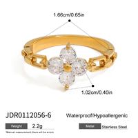 Bague Montre Cœur Carré Perle Géométrique en Acier Inoxydable Bijoux Fleur Plaqué Or 18K XIXI Tendance