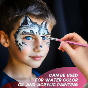 Pinceaux de maquillage synthétiques personnalisés à marque privée, ensemble professionnel de pinceaux pour <span class=keywords><strong>peinture</strong></span> faciale, pinceaux doux pour <span class=keywords><strong>peinture</strong></span> corporelle en gros pour le maquillage - Product Image 6