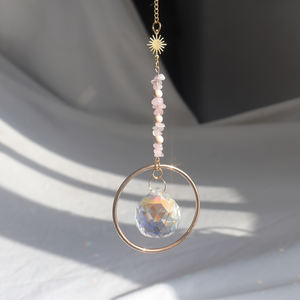 ลูกบอลคริสตัลธรรมชาติทำมือ สะท้อนแสงรุ้ง สำหรับตกแต่งหน้าต่างและสวนบ้าน สไตล์โบโฮ - Product Image 4