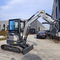 Nouvelle mini-excavatrice sur chenilles AIDE de 2,5 tonnes avec moteur diesel Eaton, système hydraulique complet, machine de terrassement