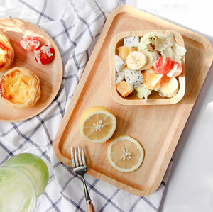 Biểu Tượng Tùy Chỉnh Hình Chữ Nhật Gỗ Sồi Khay Bền Phục Vụ Tấm Cho Trà Trái Cây Đảng Bánh Mì Dim Sum Bữa Tối Tay Đánh Bóng Kỹ Thuật - Product Image 6