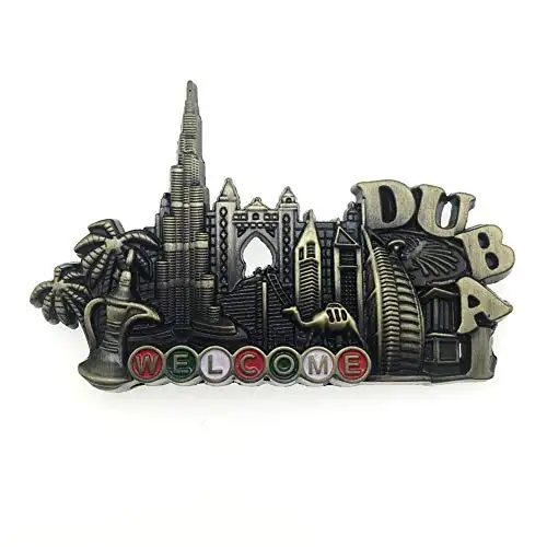 Dubai Vae Koelkast Magneet 3D Metalen Handgemaakte Craft Toeristische Reizen Stad Souvenir Collection Koelkast Sticker