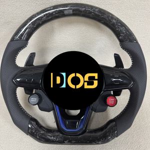 Volante Deportivo Personalizado DOS de Fibra de Carbono Forjada Azul para Volkswagen Polo <span class=keywords><strong>GTI</strong></span> 7 Jetta Passat GTS GTE GLI R-Line <span class=keywords><strong>Golf</strong></span> 6 Mk4 Mk5 <span class=keywords><strong>Mk7</strong></span> - Product Image 4