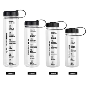 Bouteilles d'eau sportives personnalisées de 400 ml, 500 ml, 650 ml, 1000 ml avec échelles, provenant de sociétés de bouteilles d'eau en plastique. Bouche large - Product Image 3