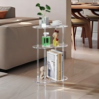 Table basse moderne pliable en acrylique transparent, réglable, double couche, table d'appoint pour canapé, taille et couleur personnalisables, meubles pour la maison