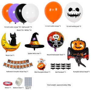 Set <span class=keywords><strong>de</strong></span> Decoración <span class=keywords><strong>de</strong></span> Globos <span class=keywords><strong>de</strong></span> Halloween, 12 Estilos, Kit <span class=keywords><strong>de</strong></span> Arco para Fiesta, Negro, Naranja, Morado, <span class=keywords><strong>Verde</strong></span>, Confeti, Guirnalda <span class=keywords><strong>de</strong></span> Látex, BOO, Calavera, Fantasma, <span class=keywords><strong>Bruja</strong></span> - Product Image 6