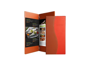 Carpeta de Menú Personalizada de Alta Calidad, Porta Menú de Vinos Personalizado, Carpeta de Menú de Cuero con Encuadernación Elástica - Product Image 2