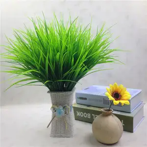 Bibit rumput simulasi taman, rumput plastik dekorasi hijau partisi tanaman hijau bunga palsu