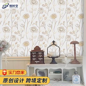 Creation Of Time And <b>Space</b> Floral Peel Stick Wallpaper Self Adhesive Waterproof <b>Light</b> Luxury Nordic Style For Bedroom - Product Image 1