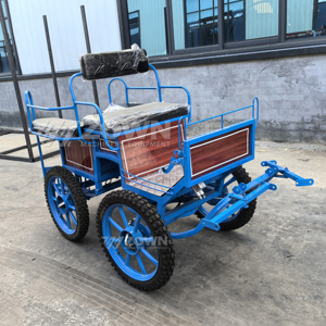 Carreta de Caballos Retro de Alta Calidad para Maratón/Carroza de Caballos de Estilo Moderno con 4 Ruedas, Mini Carreta con Frenos Hidráulicos y Capacidad para 4-6 Personas - Product Image 5