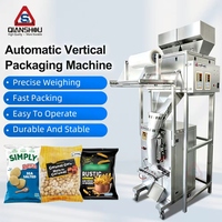 Machine d'emballage verticale à double tête pour le remplissage, le pesage et la fermeture à grande vitesse de pop-corn, chips de pommes de terre, tranches de bananes