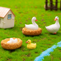 Mini figurines de canards et licornes 3D, jouets miniatures en résine, animaux de la famille, décorations de gâteaux DIY, accessoires féériques, ornements