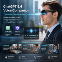 Lunettes Intelligentes IA avec Appareil Photo 20MP et Assistant GPT, Anti-tremblement, Photos de Haute Qualité, Appels Téléphoniques 4K+, pour l'Extérieur W660