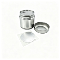 Boîte en fer blanc ronde hermétique personnalisée pour poudre de matcha avec couvercle à vis et languette d'ouverture facile, emballage alimentaire en métal de qualité alimentaire pour thé