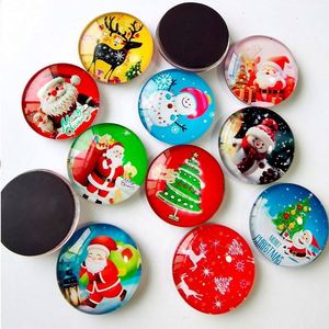 Aimants de réfrigérateur ronds en verre Père Noël pour cadeaux promotionnels de Noël - Product Image 2