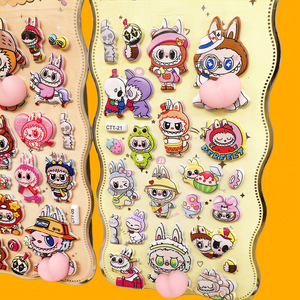 Pegatina de Burbujas de Dibujos Animados para Niños GF, Adhesivo 3D de PP con Diseño de Animalito Lindo para Niñas, Antiestrés, con Ojos Grandes, Decoración de Durazno, Alivio del Estrés - Product Image 6