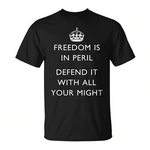 Camiseta Freedom Is In Peril Defend It With All Your Might, diseño de propaganda de la Segunda Guerra Mundial, unisex, para adultos, manga corta, cuello redondo - Product Image 2