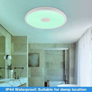 Phòng Ngủ Thông Minh Màu Xanh Điều Khiển Răng Âm Nhạc Đèn 18W Mờ ABS Acrylic Vòng Siêu Mỏng Wifi Ứng Dụng Âm Thanh Tuya <span class=keywords><strong>RGB</strong></span> LED Trần Ánh Sáng - Product Image 3