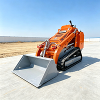 Chargeuse compacte équipée d'un système hydraulique à triple cylindre et double flux pour les travaux d'aménagement paysager, le déneigement et le chargement