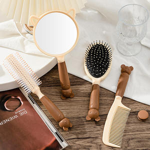 Nieuw Ontwerp 4 Stuks Haarborstel En Spiegel Styling Set Salon Kussen Hoofdhuid <span class=keywords><strong>Massager</strong></span> Gift Kit Ontwarren Haarborstels Set - Product Image 1
