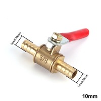 Robinet à boisseau sphérique en laiton 1/4, raccord cannelé pour tuyau 6mm 8mm 10mm 12mm, pour eau, huile, air, gaz, ligne de carburant, raccord de coupure, raccords de tuyauterie
