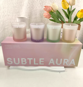 LANJO Juego de 4 Mini Velas Aromáticas de Cera de Soya, Regalo de Lujo Ecológico, Aromaterapia, Decoración para el Hogar, Caja de Regalo, 4x100g, Vidrio Esmerilado - Product Image 4