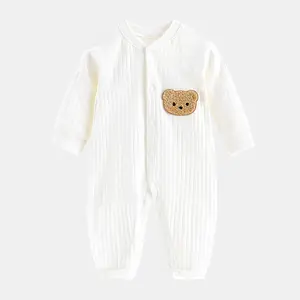 infant 100% cotton clothes casual pajamas spring infant unisex cartoon bear bodysuit baby boy Romper