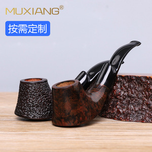 Muxiang Briarwood Pipe Bent Type Hand Carved Tobacco Pipe Custom Made For Smoking - Product Image 1