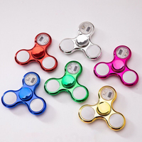 Jouet promotionnel pas cher, jouet lumineux qui brille dans le noir, jouet à peindre électrolytiquement, spinner à doigts coloré, spinner LED pour adultes