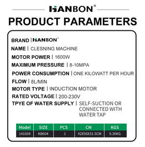 1800W High Power <b>Car</b> Wash <b>Machine</b> with Copper Motor and Pump Nozzle for Pressure Cleaning HB-141603 Model 220V 100Bar - Product Image 2