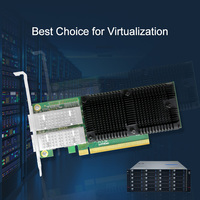 LR-LINK PCIe 4,0x16, puerto Dual, 100Gbps, 2 x QSFP28, chipset Intel E810, adaptador de tarjeta de red Ethernet con cable para servidor
