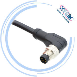 สายเชื่อมต่อแบบข้อศอก 90 องศา ตัวผู้ 4 ขา มาตรฐาน IP67 รุ่น M8 - Product Image 5