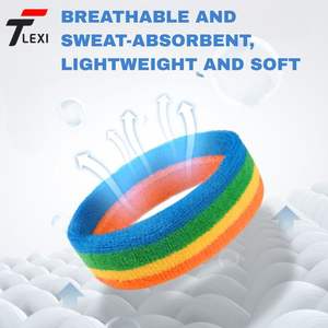 عصابة رأس رياضية مرنة رفيعة للجنسين بشعار مخصص، سريعة الجفاف وماصة للعرق، مصنوعة من البوليستر والقطن، مناسبة للتمارين الرياضية والجري - Product Image 3