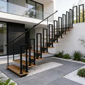 Rampe d'escalier en fer en forme de U, noire, minimaliste, moderne, clôture intérieure pour maison et grenier - Product Image 3