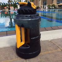 Grande bouteille shaker en plastique sans BPA de 2,5 L, bouteille d'eau pour le sport, la gym, la musculation, gourde d'entraînement
