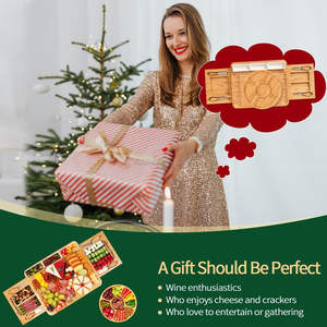 <span class=keywords><strong>Plateau</strong></span> à fromages en bois de bambou naturel avec accessoires Planche à <span class=keywords><strong>fromage</strong></span> charcuterie et ensemble de couteaux avec <span class=keywords><strong>plateau</strong></span> à <span class=keywords><strong>fromage</strong></span> - Product Image 2